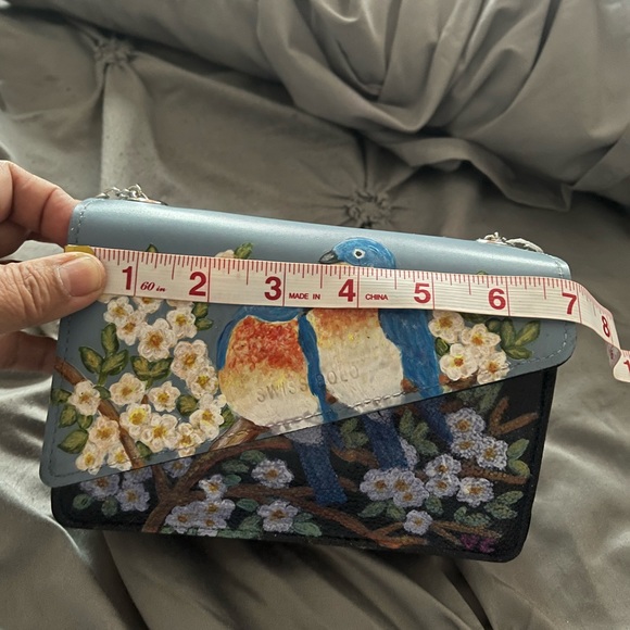 Swiss Polo bag in blue with hand painted - Picture 6 of 6